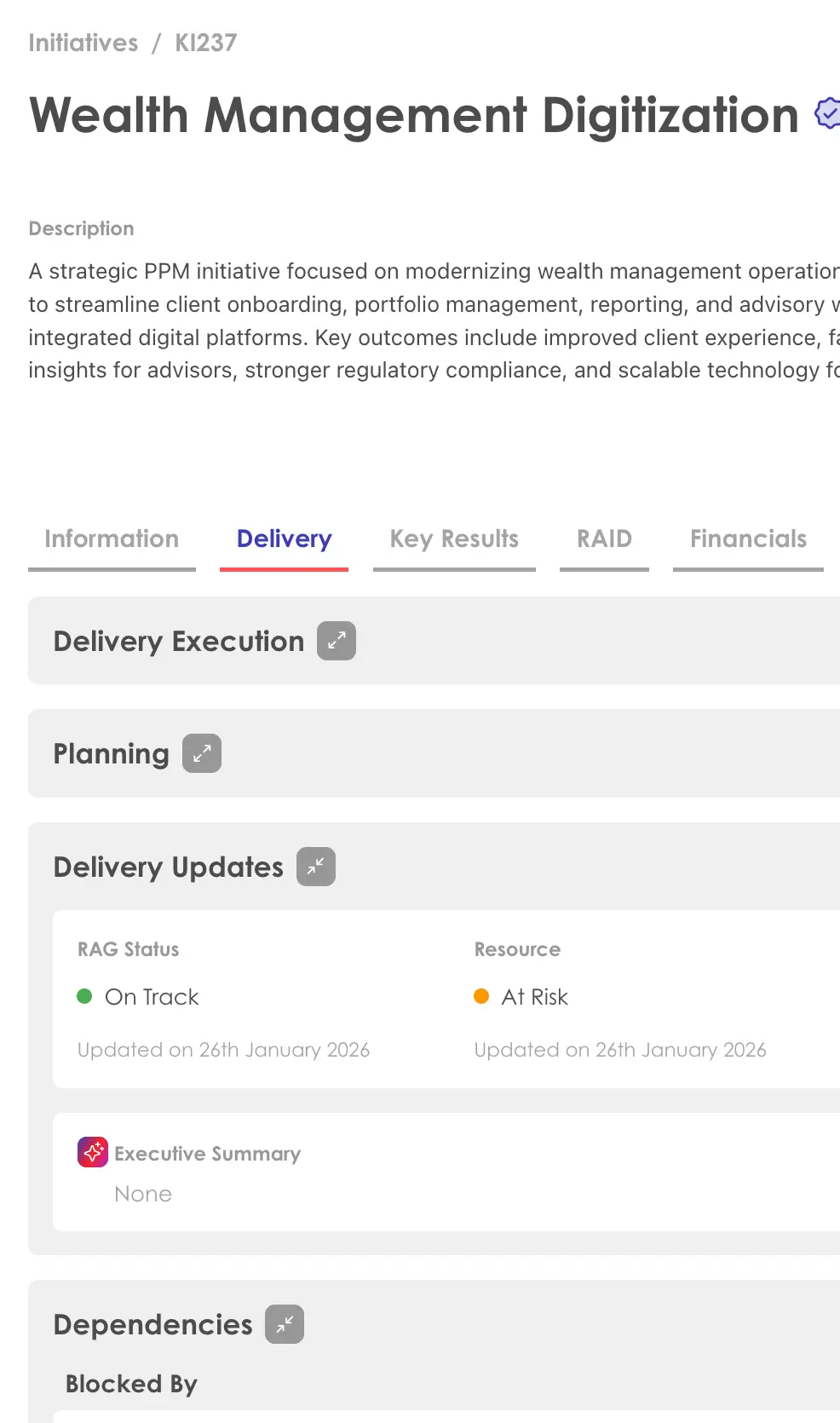 Kiplot Initiatives KI237 Wealth Management Digitization Delivery tab