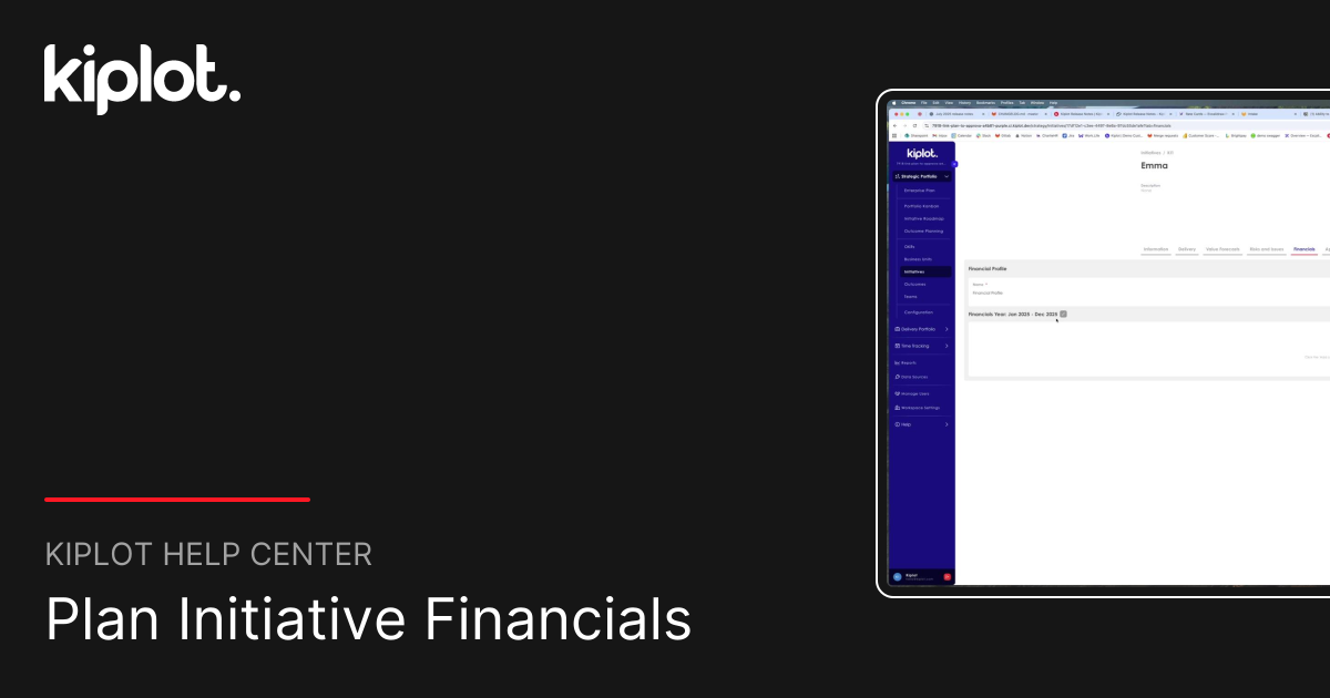 Plan Initiative Financials | Kiplot Help Center