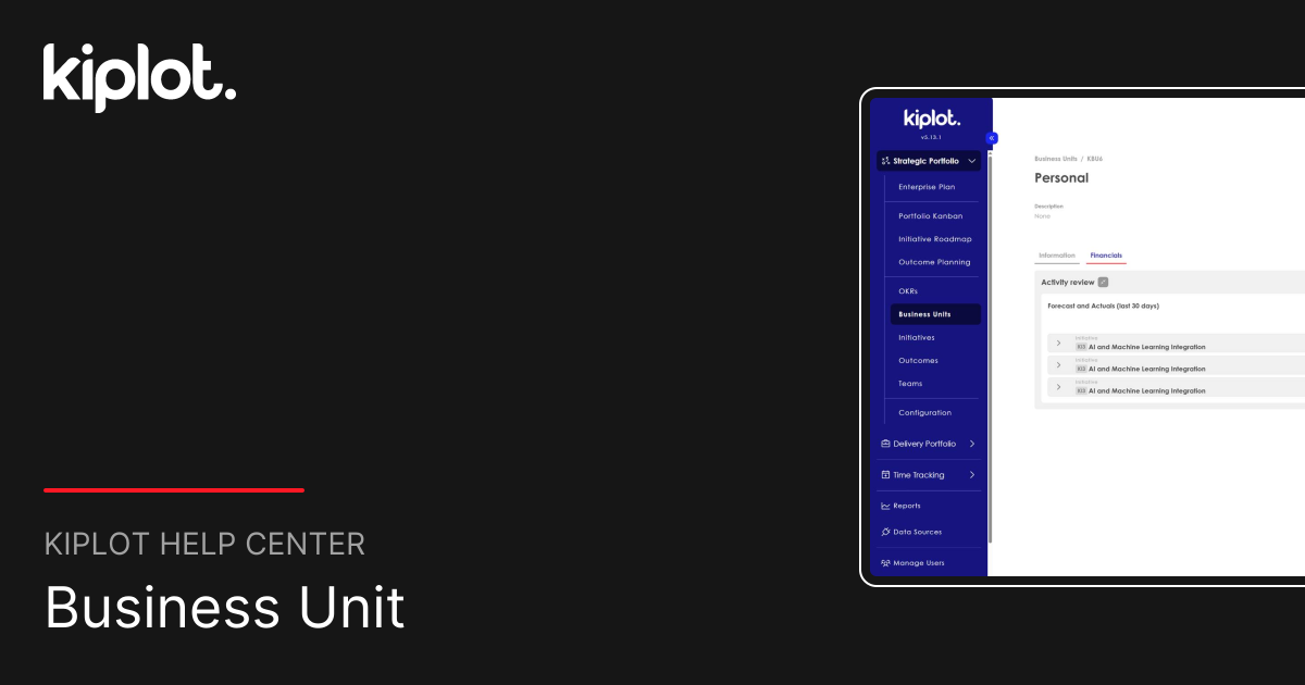 Business Unit | Kiplot Help Center