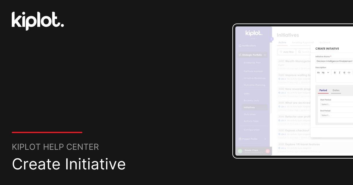 Create Initiative | Kiplot Help Center
